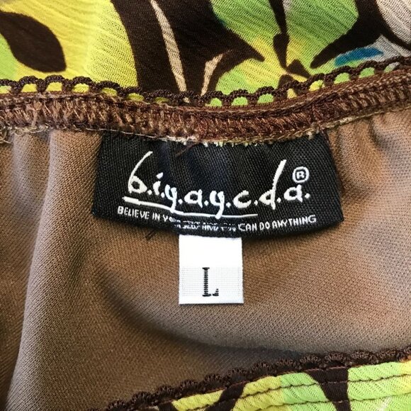 biyaycda Pull-On Multicolor Floral Midi Skirt  - Size Large - Picture 3 of 5